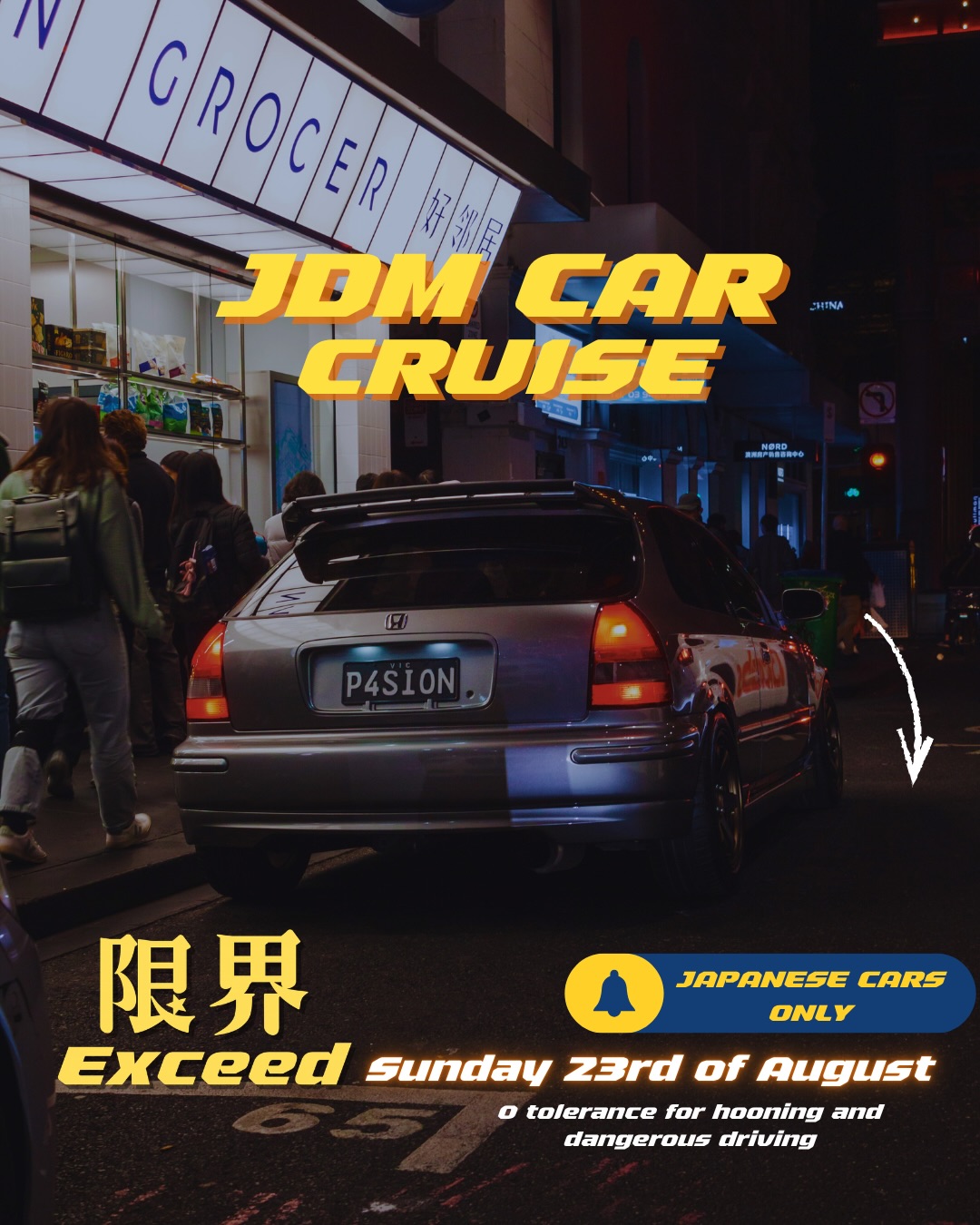 Exceed Limits JDM cruise organiser artwork