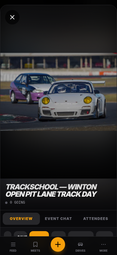 RevLink event detail for a Winton track day